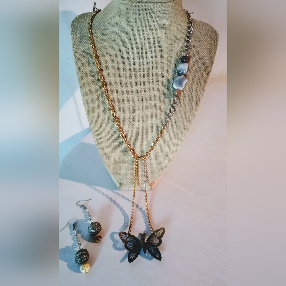 Down To Earth Butterfly Necklace